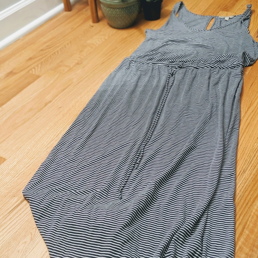 Long Stripped Banana Republic Dress
